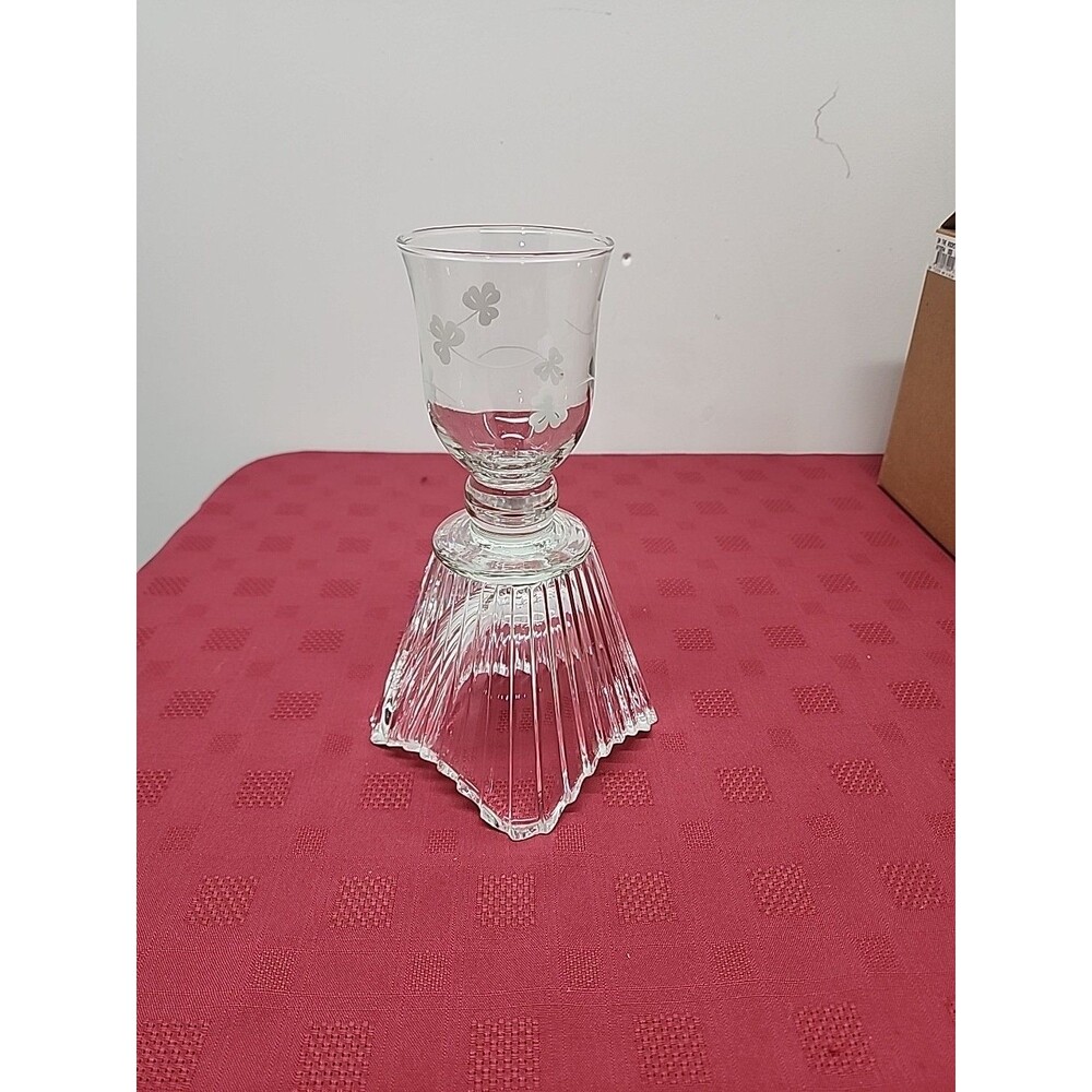 Vintage Eamon Etched Shamrock Glass #EAG9 Dublin Ireland 1990s